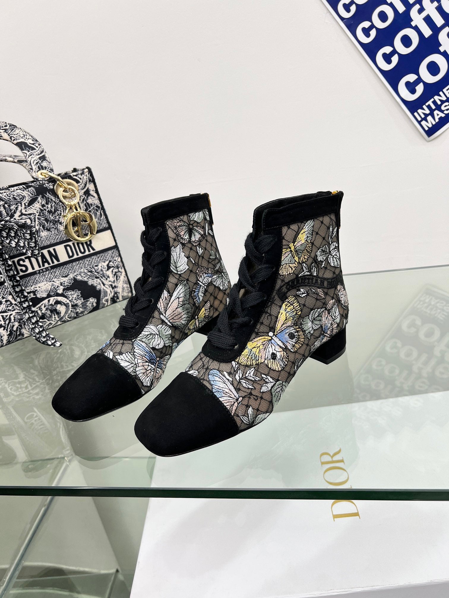 Transparent Mesh & Suede ND Ankle Boot