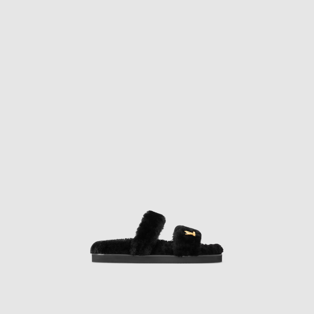 Black Comfort Flat Mule