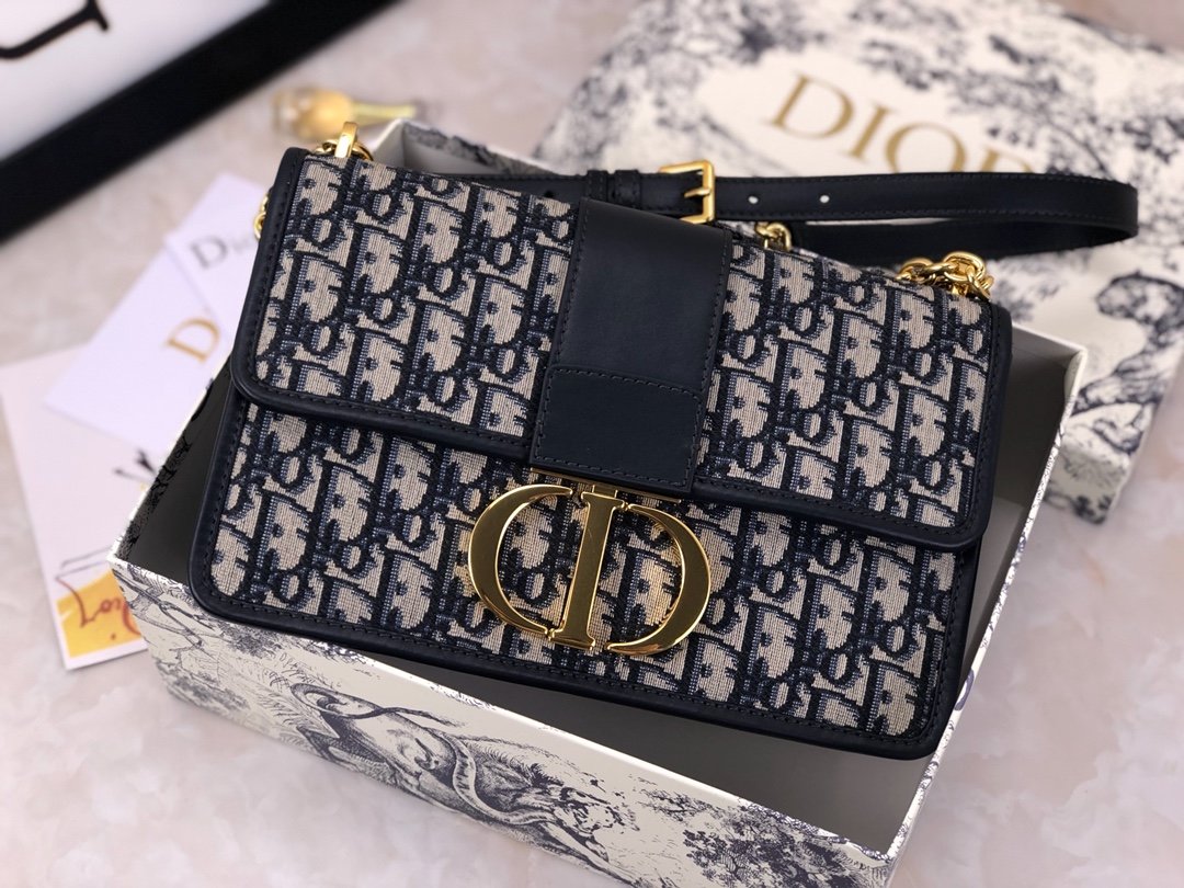 Blue 30M clutch oblique jacquard canvas flap chain bag