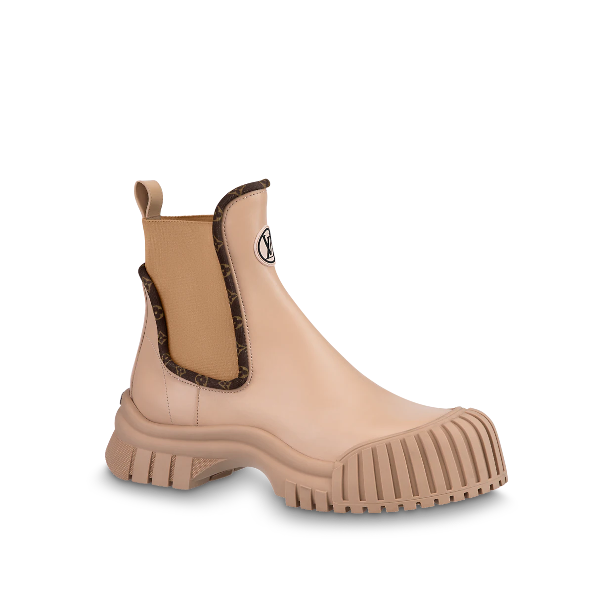 Beige LR flat ankle boot