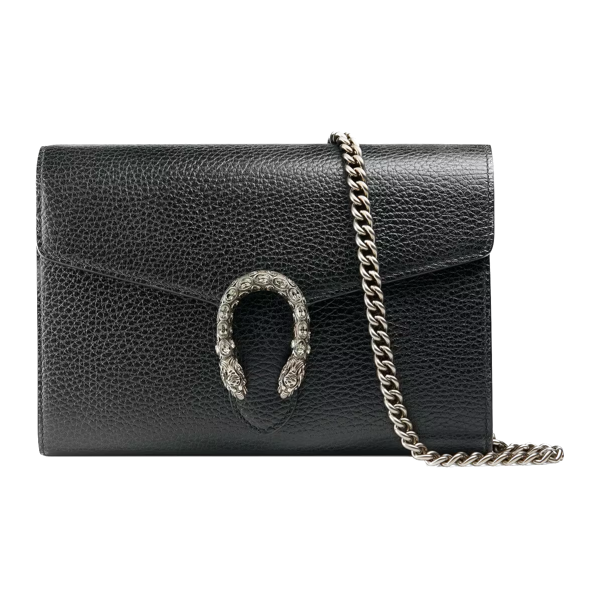 Black DG mini leather chain wallet