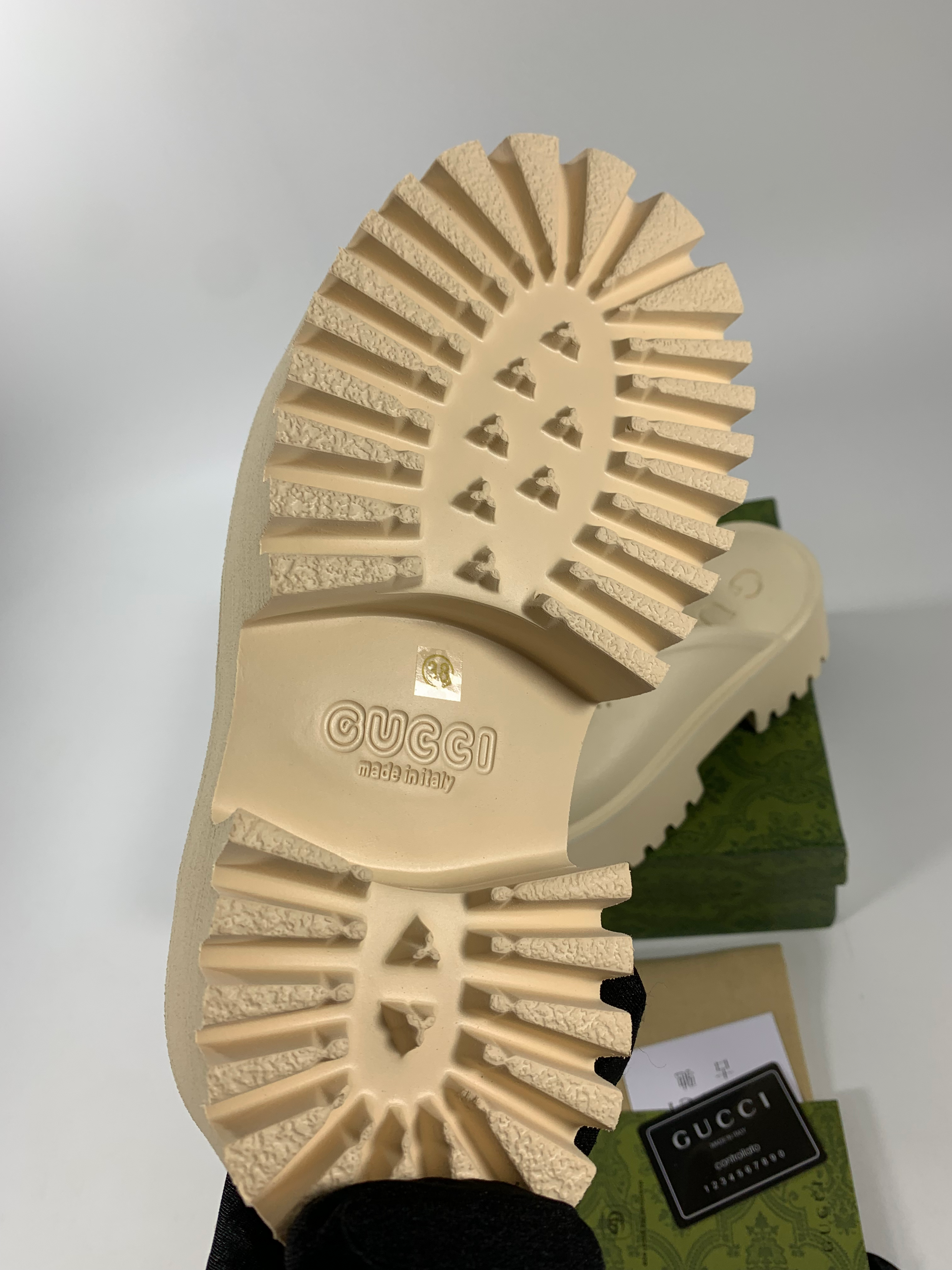 White GE rubber platform mules