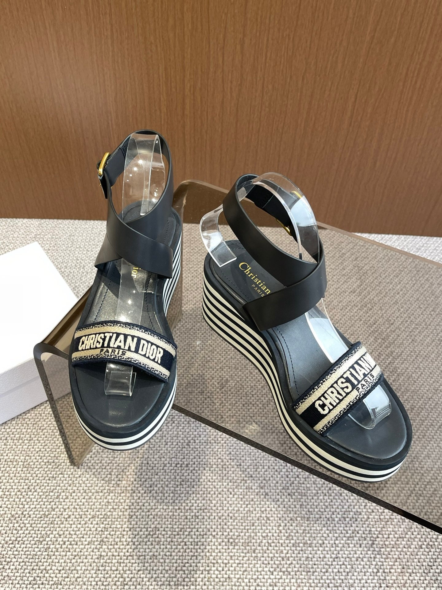 Deep Blue Wedge Sandal