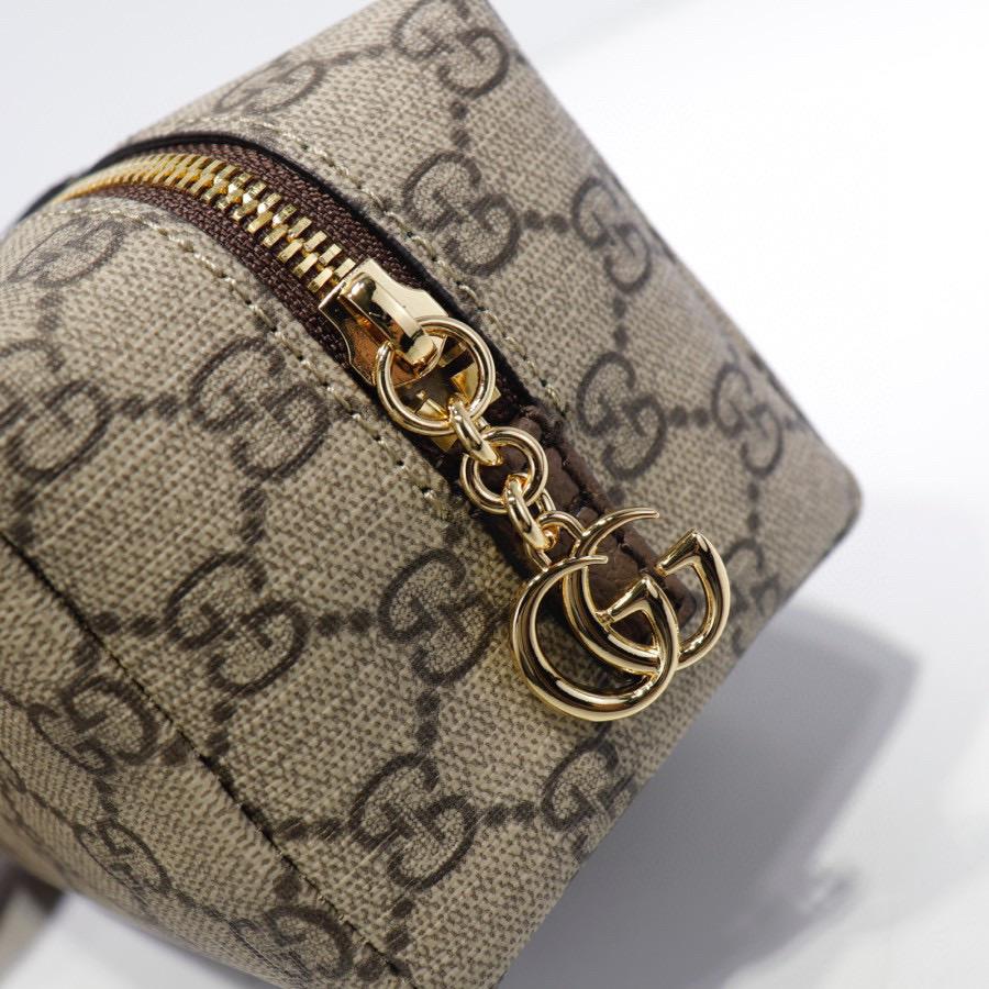 Beige MO medium canvas cosmetics case