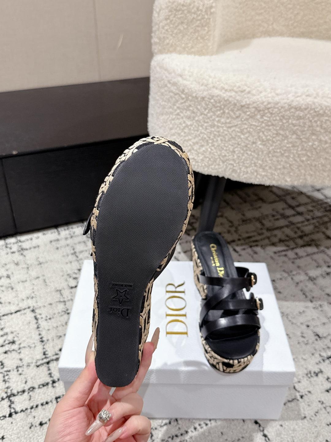 Black L'Amazone Wedge Slide