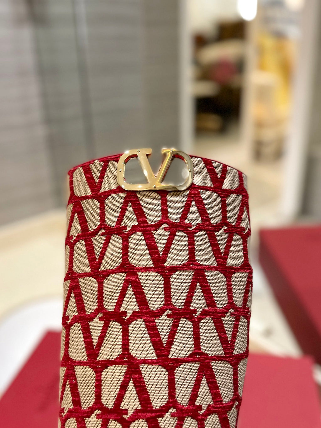 Beige & Red VT Boot In Toile Iconographe 30mm