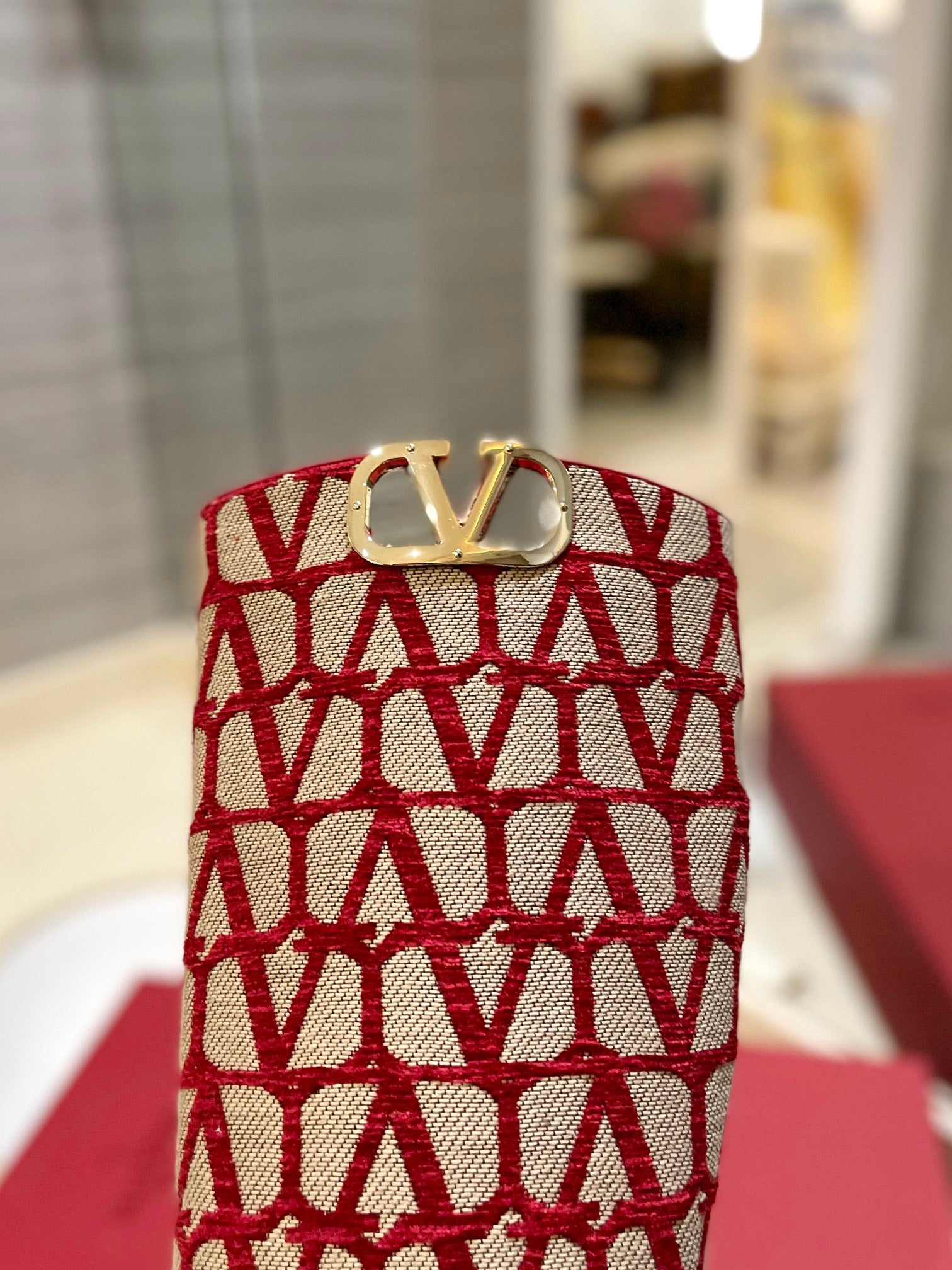 Beige & Red VT Boot In Toile Iconographe 30mm