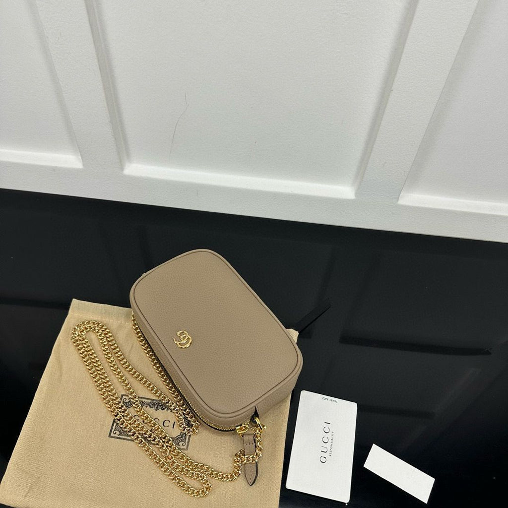 Beige Leather GM Mini Shoulder Bag