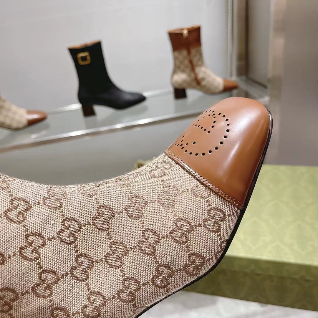 Beige G knee-high boot