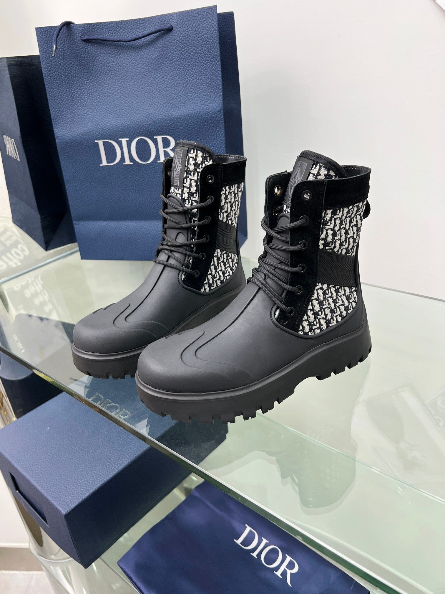 Black DG Lace-Up Boot
