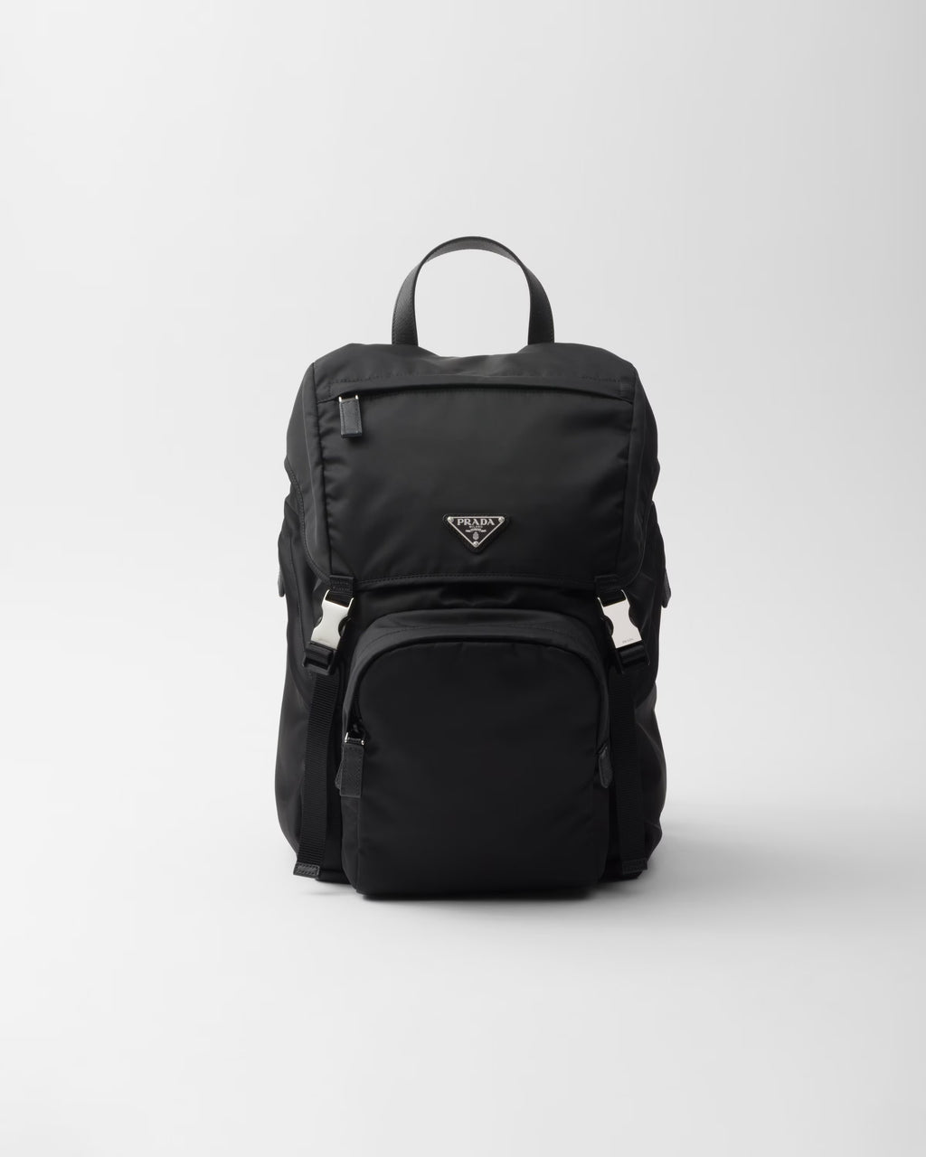 Black Re-Nylon & Leather Backpack