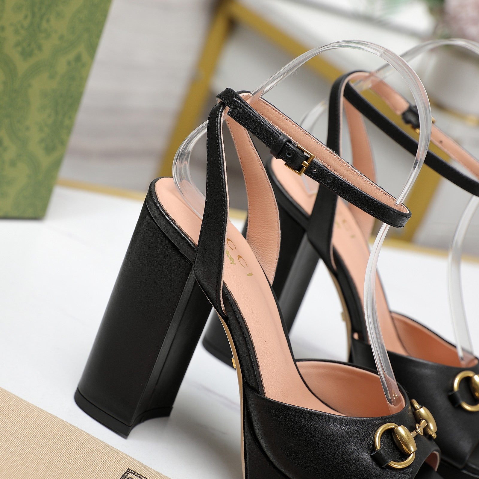 Black Horsebit Platform Sandal