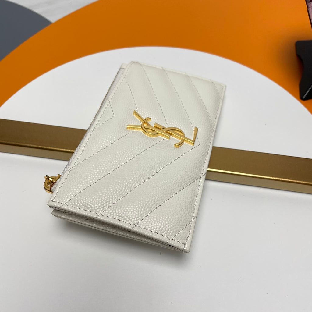 Cream YS Zippered Card Case