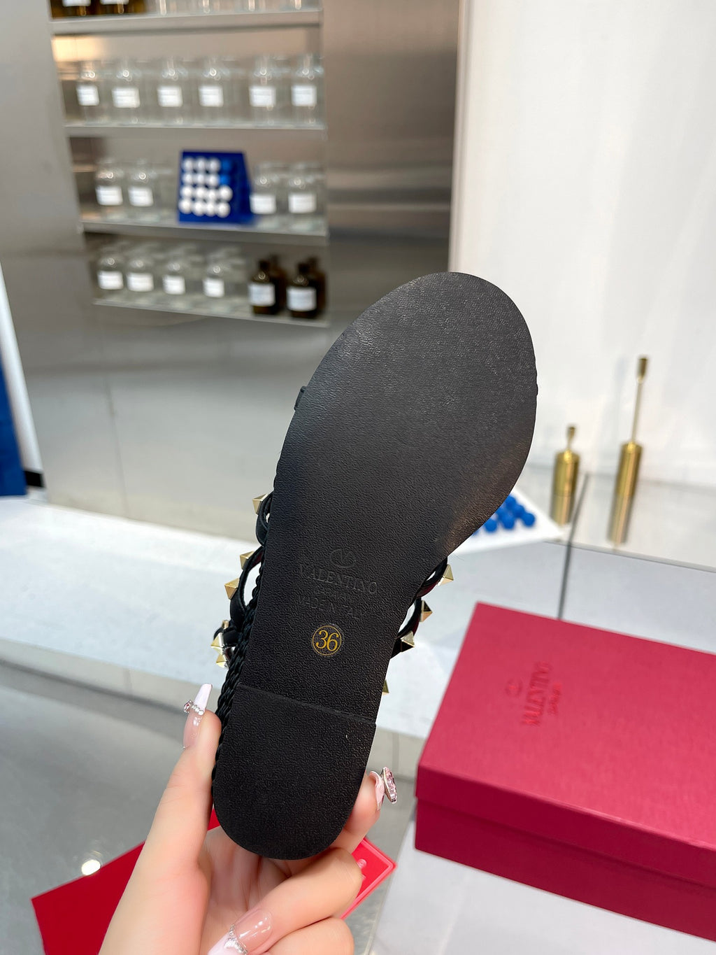 Black VR Ankle Strap Wedge Sandal