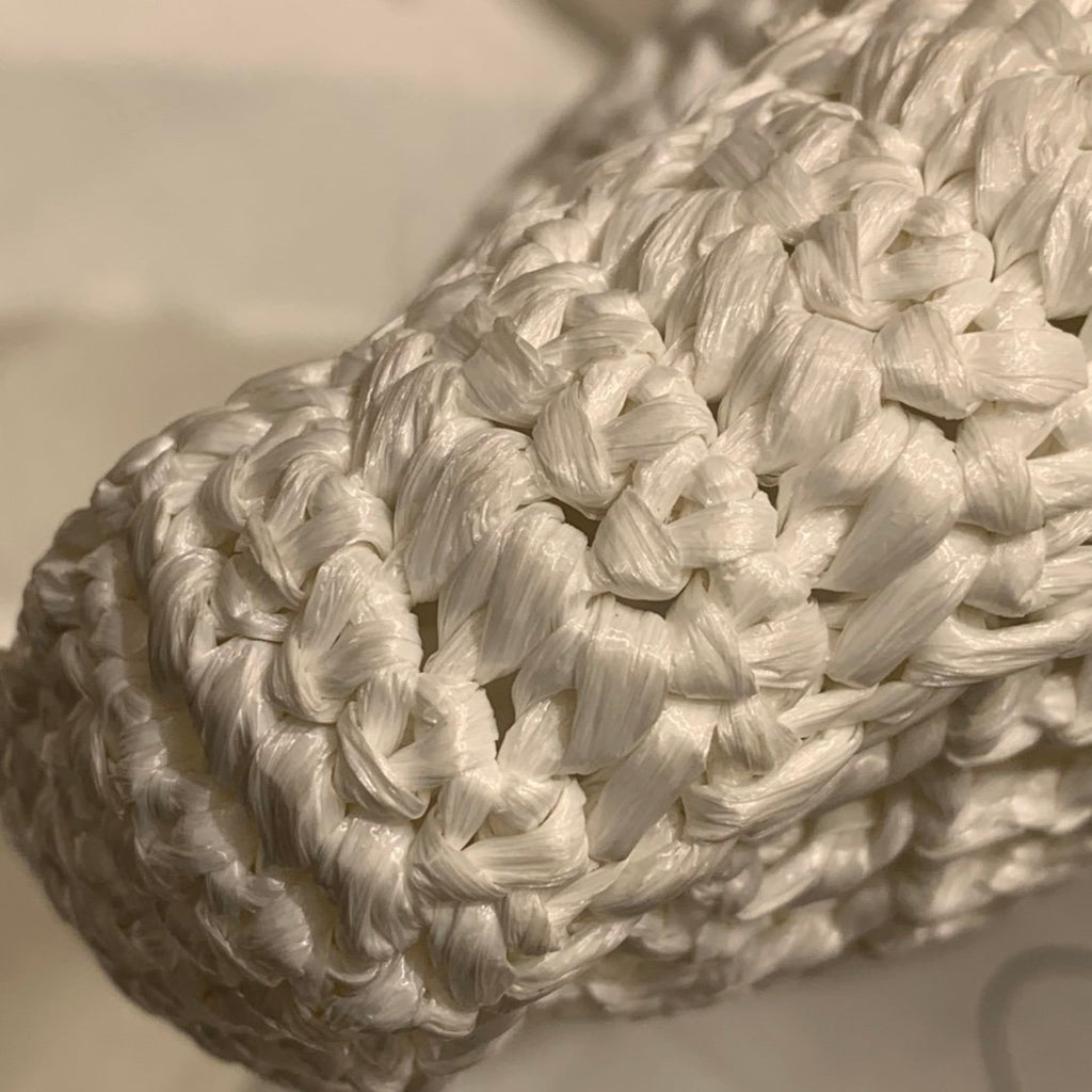 White raffia tote bag