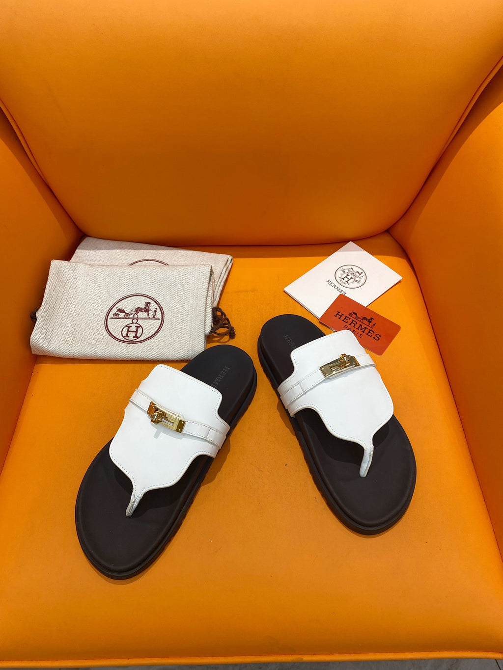 Men's Blanc HE Sandal With Gold-Plated Buckle