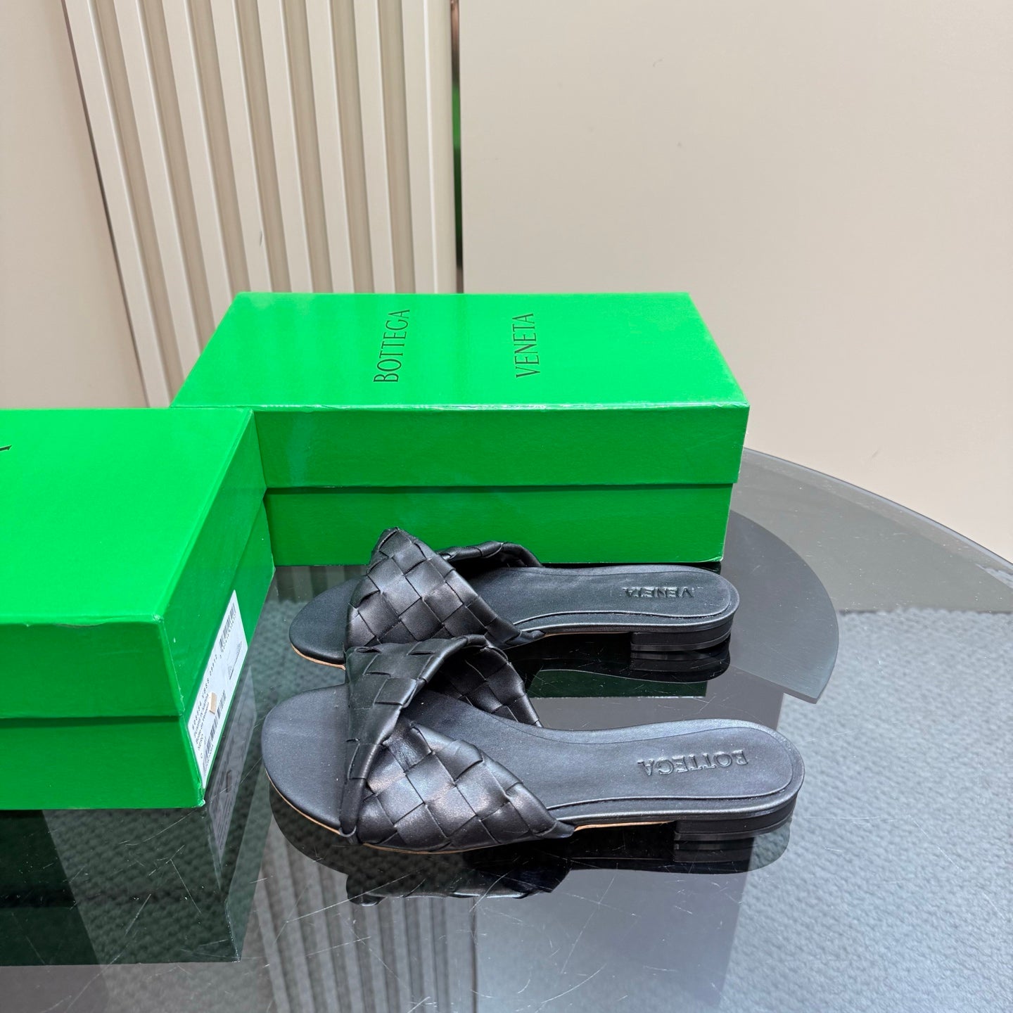 Black Blink Flat Mule