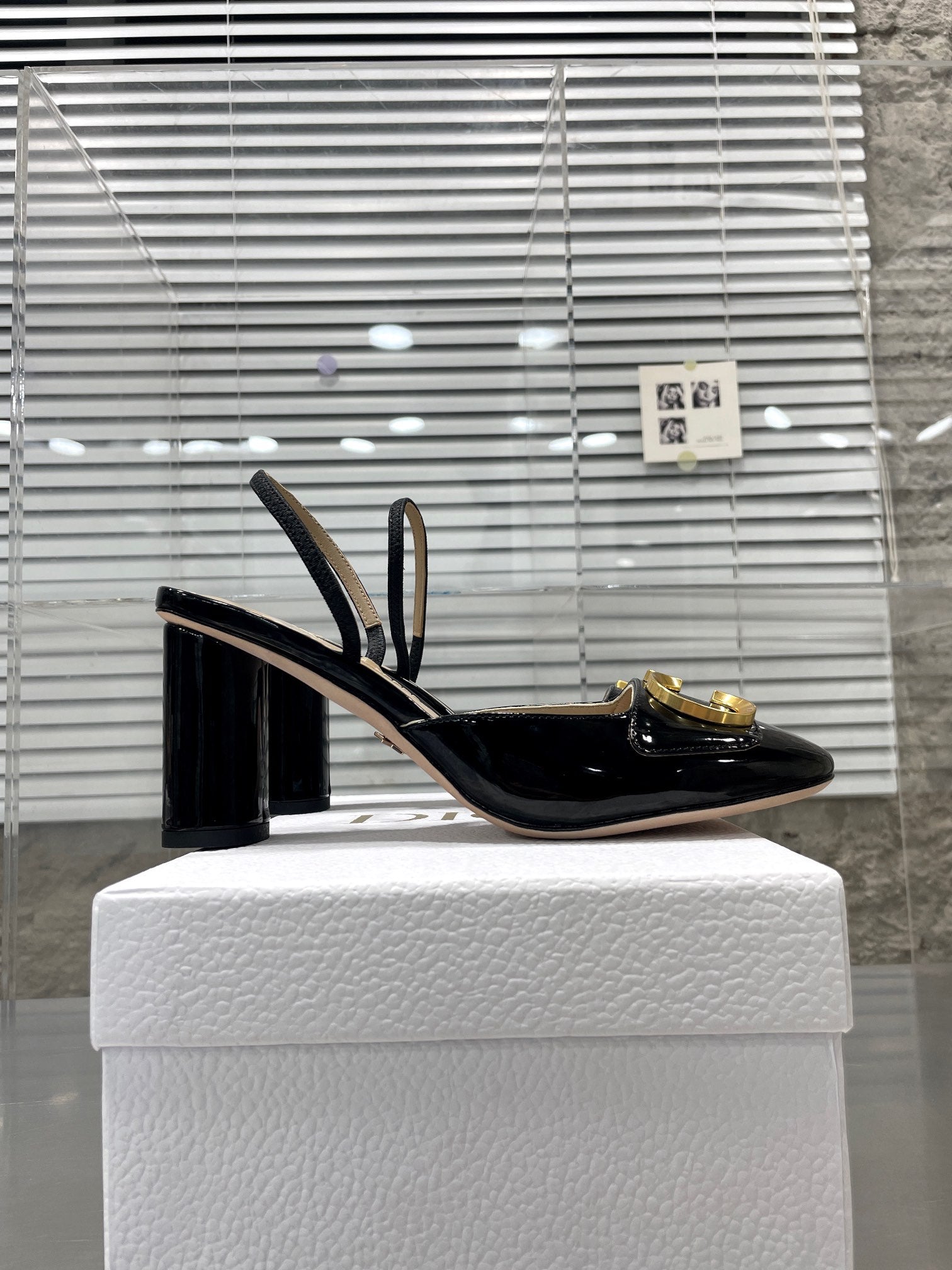 Black CD Slingback Pump