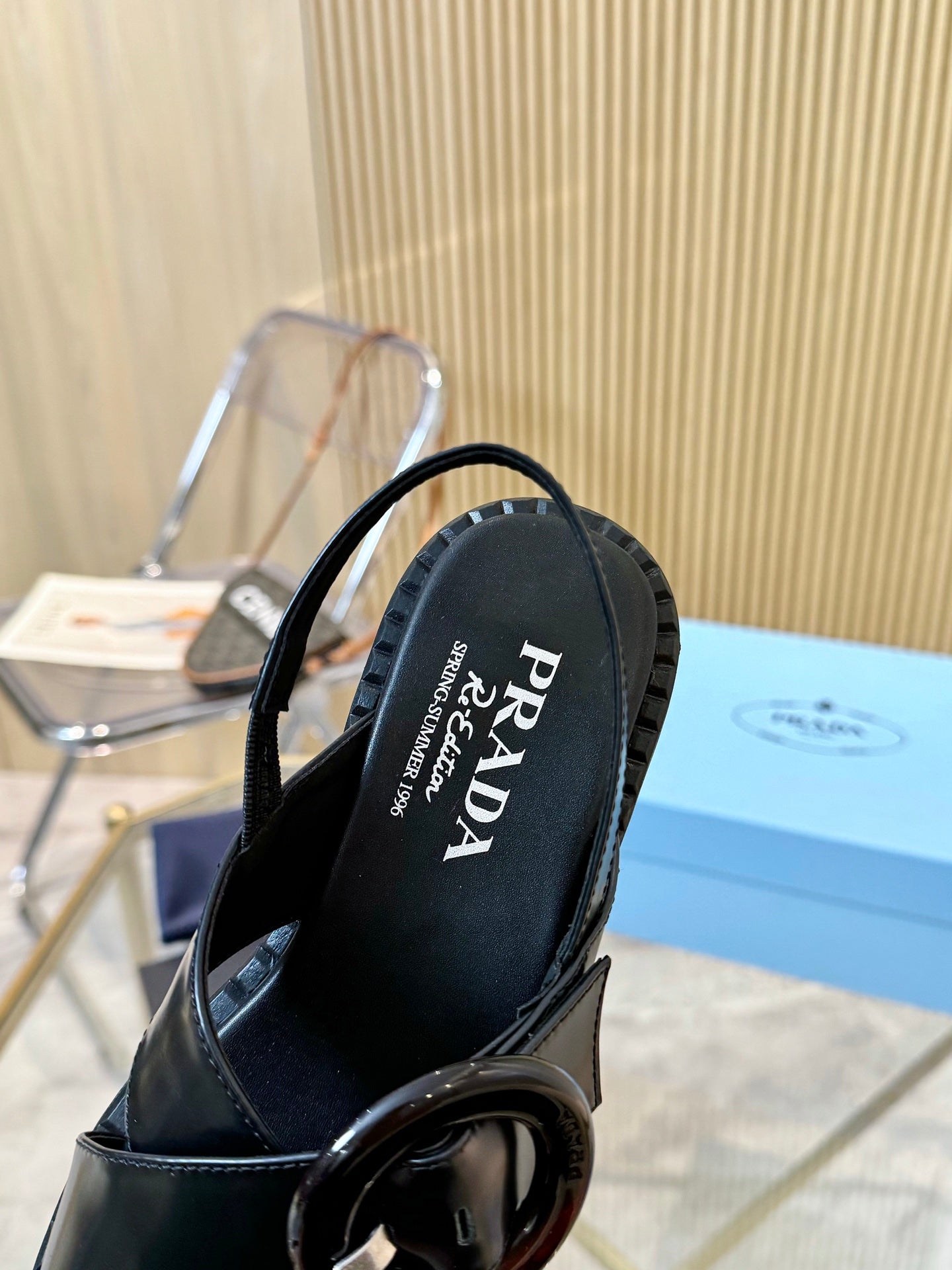 Black Brushed Leather Sandals With Buckle