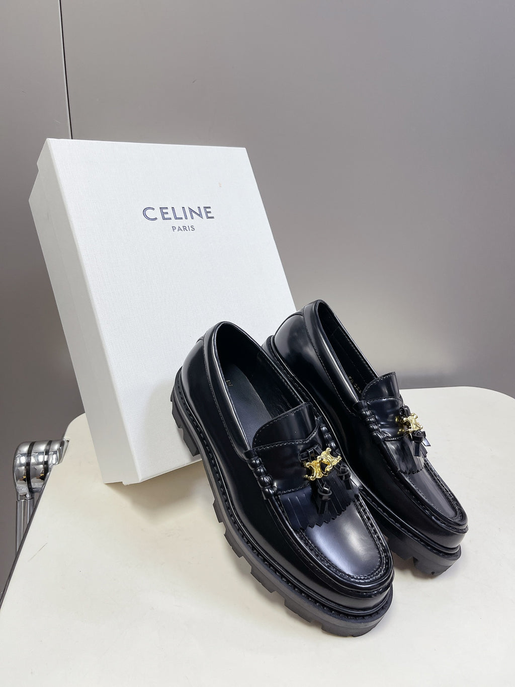 Black CM Loafer With Tassels