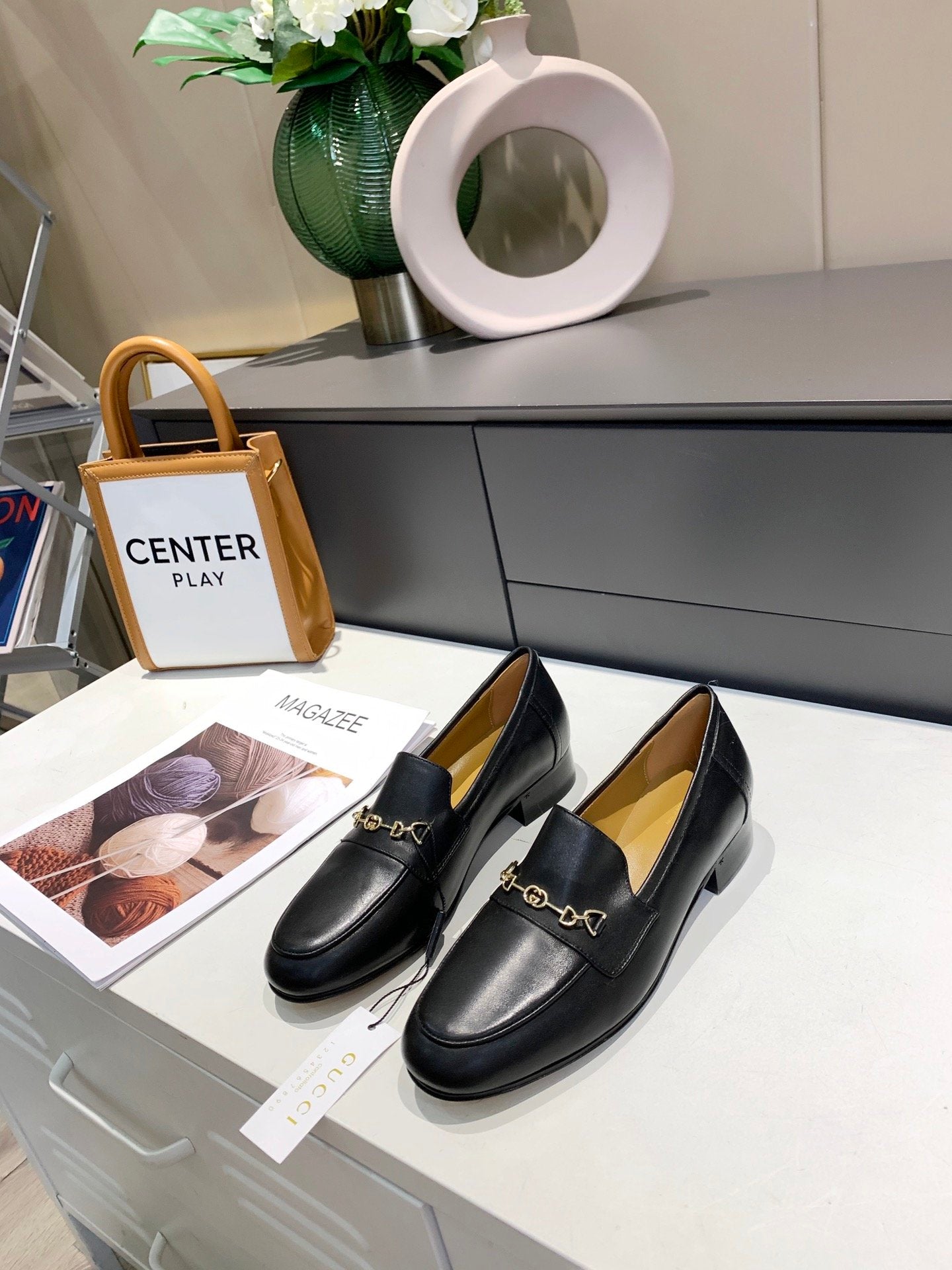 Black GH block-heel loafers