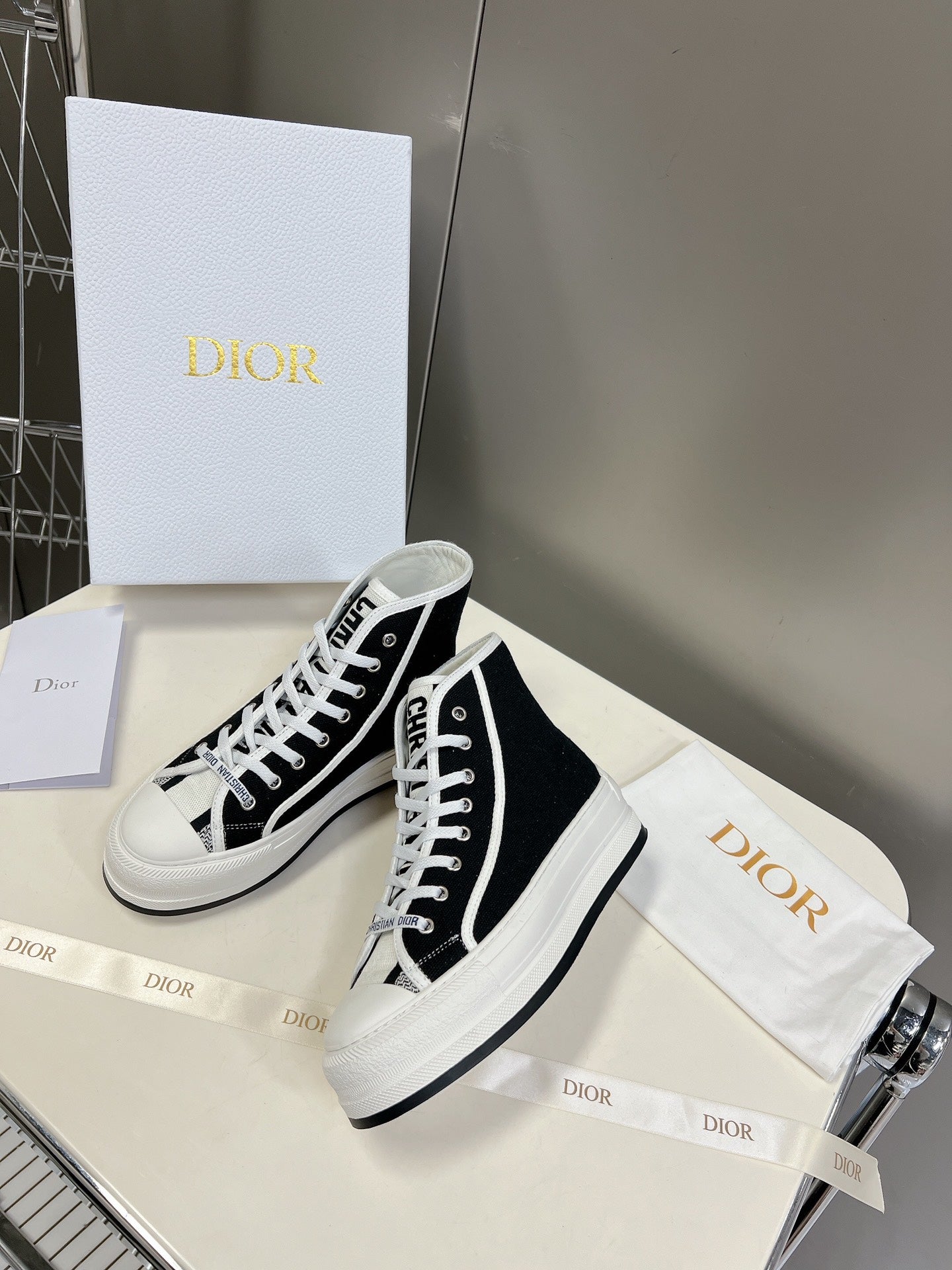 Black WD High-Top Platform Sneaker