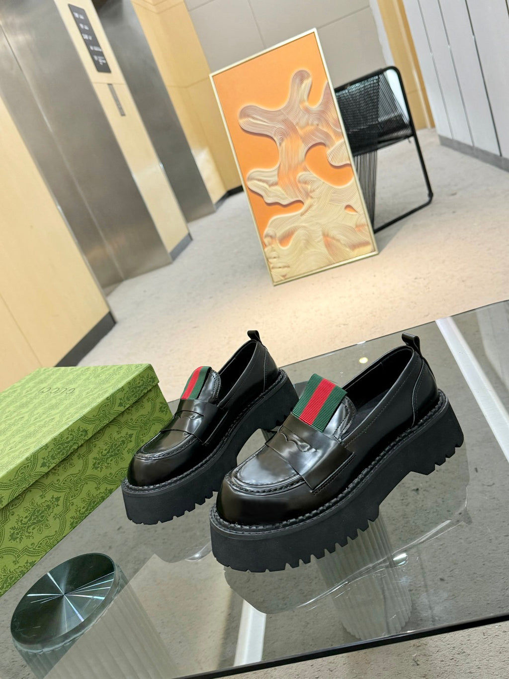 Black Loafer With Web