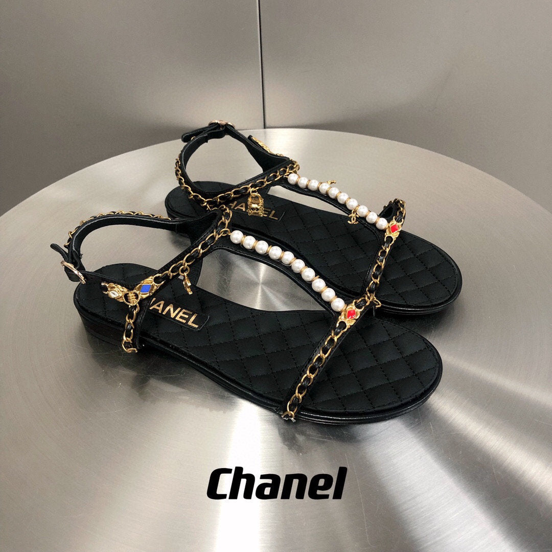 Black CC sandals