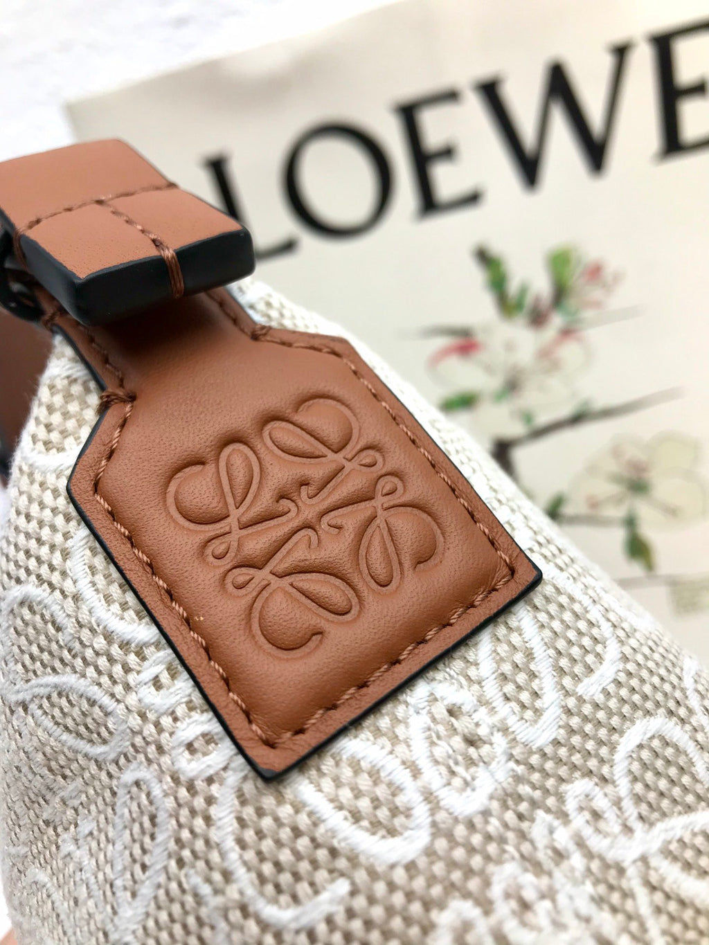 Ecru & Tan small LC bag