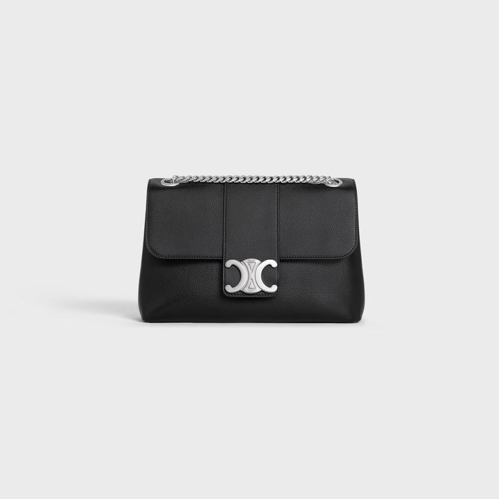 Black Medium CV Bag With Silver Finishing