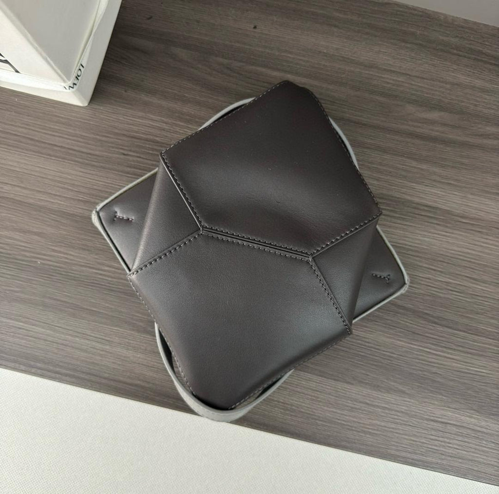 Pearl Grey/Dark Grey Mini Puzzle Fold Tote