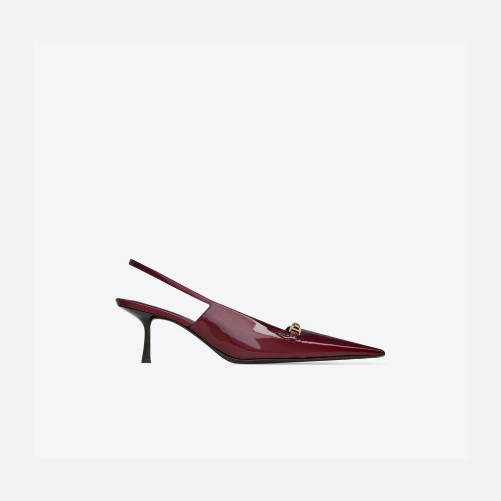Deep Bordeaux YC Slingback Pumps In Patent Leathe