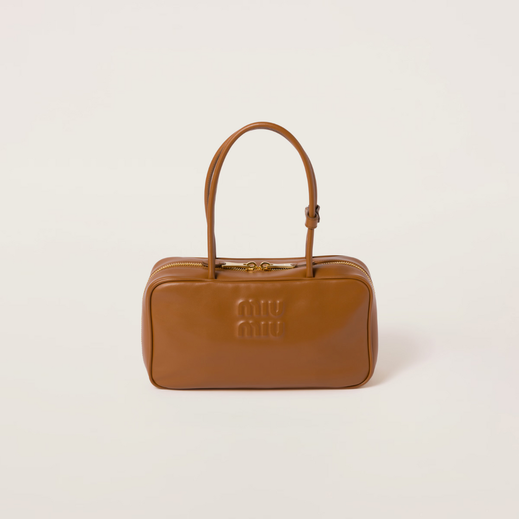 Cognac Beau Leather Top-Handle Bag