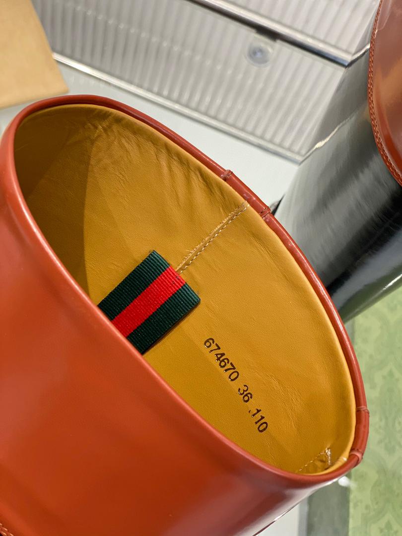 Black & brown knee-high boot