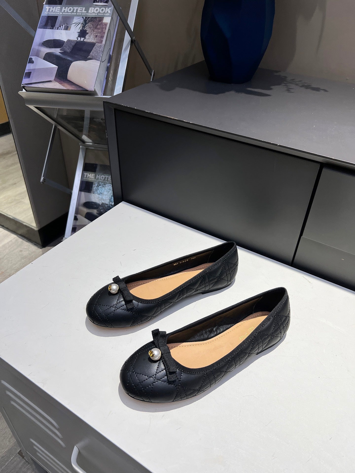 Black Quilted Ballet Flat