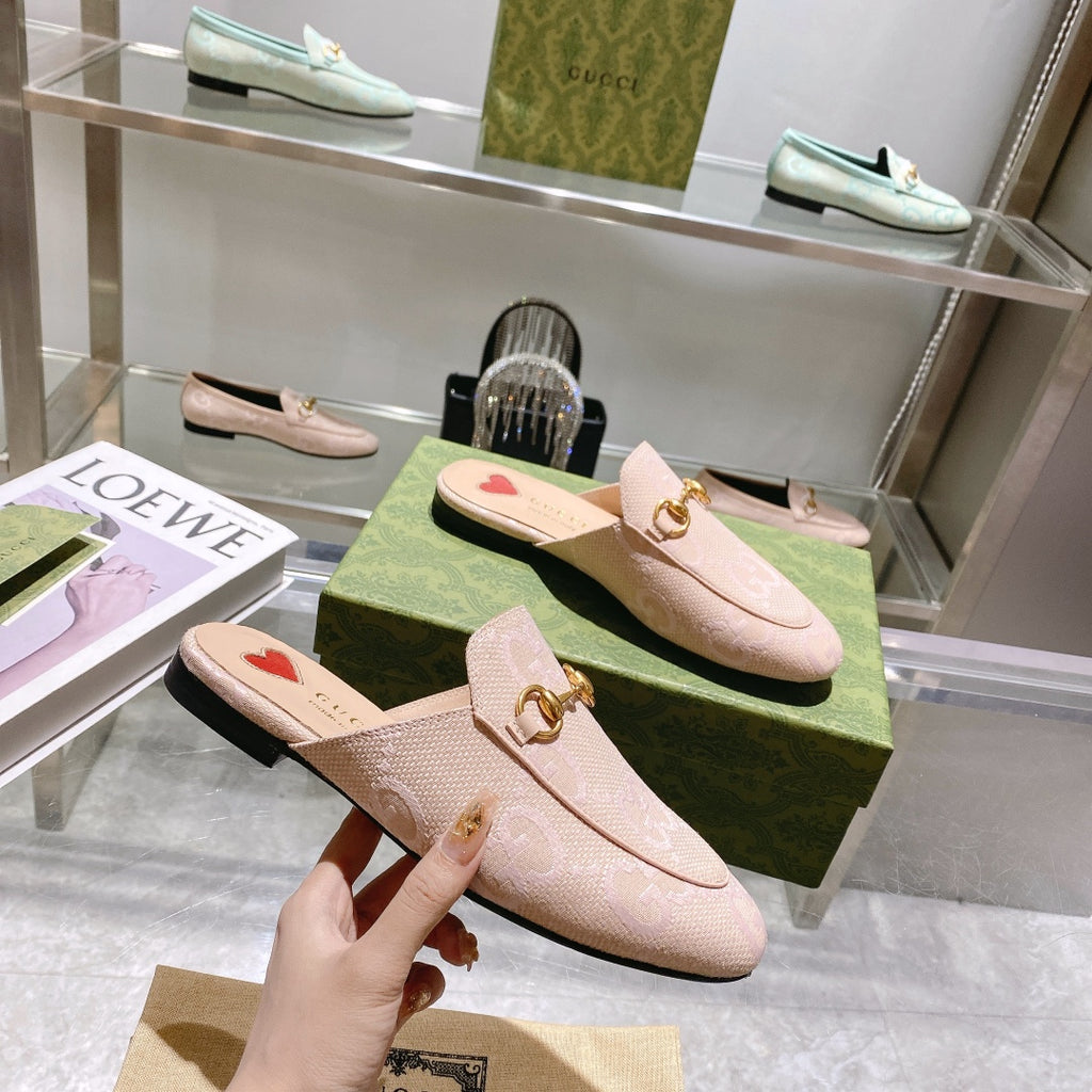 Beige and pink GJ princetown slipper