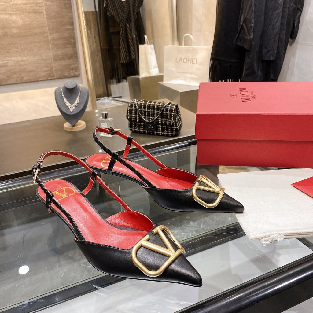 Black VL slingback pump 40mm