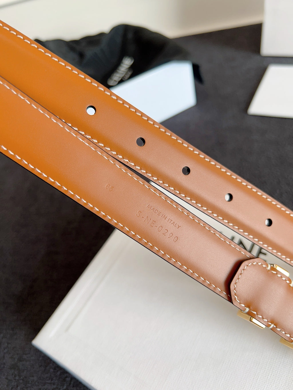 Tan Medium Western Belt With Gold Finishing