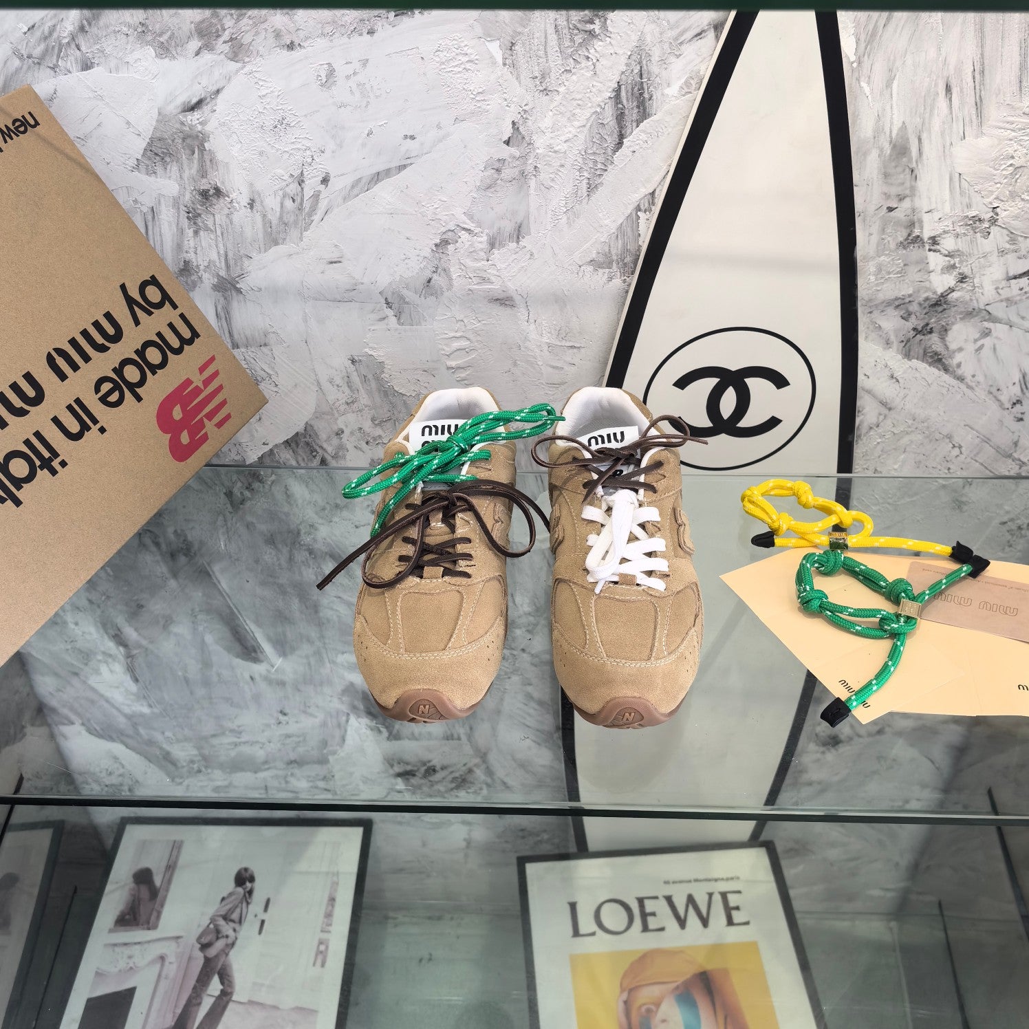 Ecru NxM 530 SL Suede Sneakers