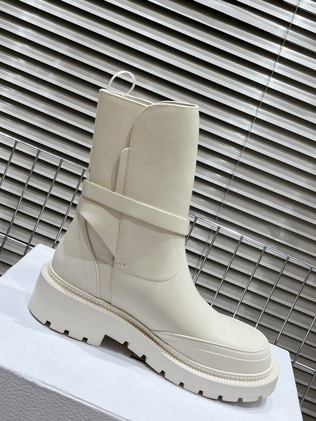 White Empreinte Ankle Boot