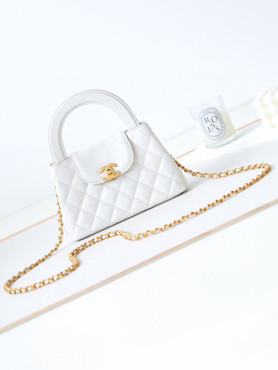 White Shiny Mini Shopping Bag