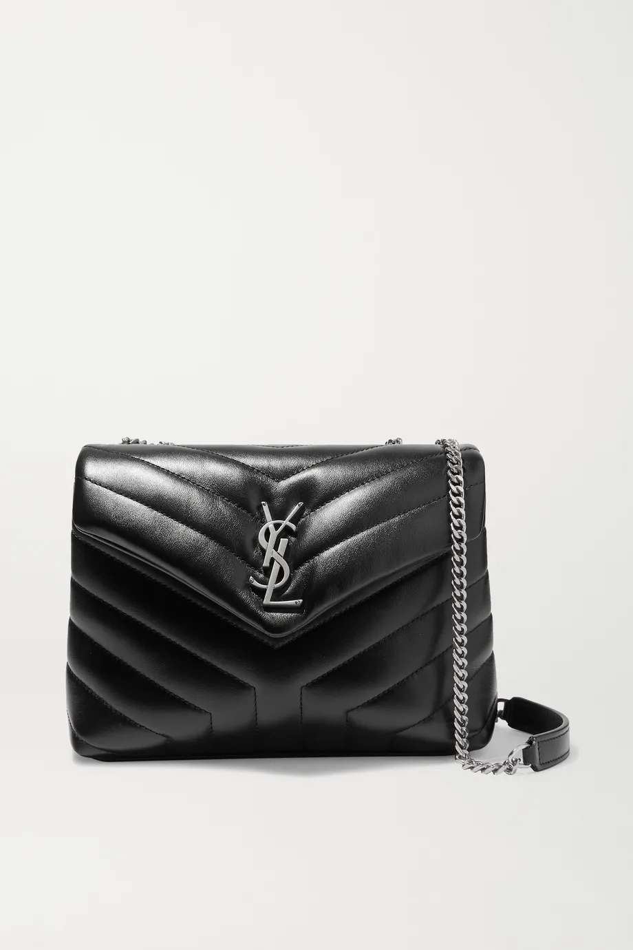 Black YL small quilted leather shoulder bag