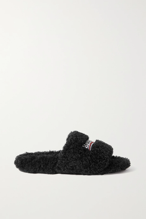 Women's Black BL Furry slides