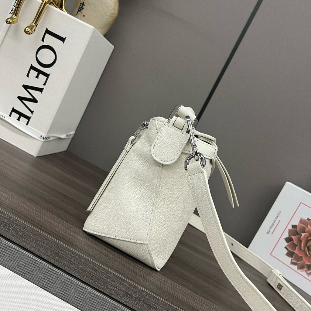 Soft White LP Small Leather Shoulder Bag