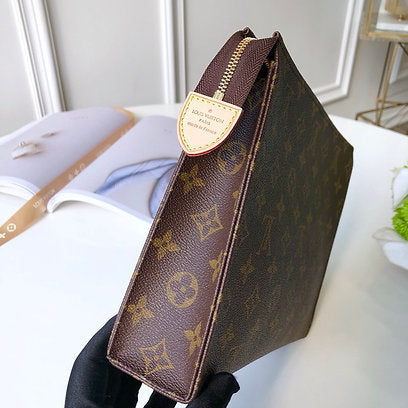 Brown LT pouch clutch