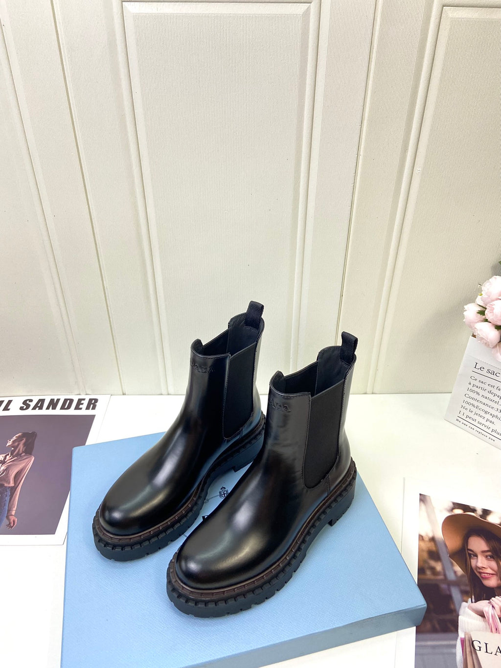 Black Leather Chelsea Boots