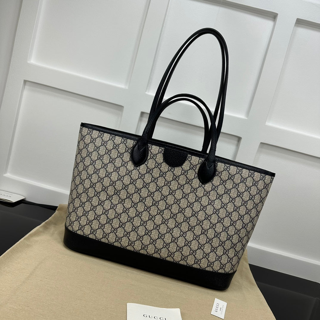 Beige & Blue GO Medium Tote Bag