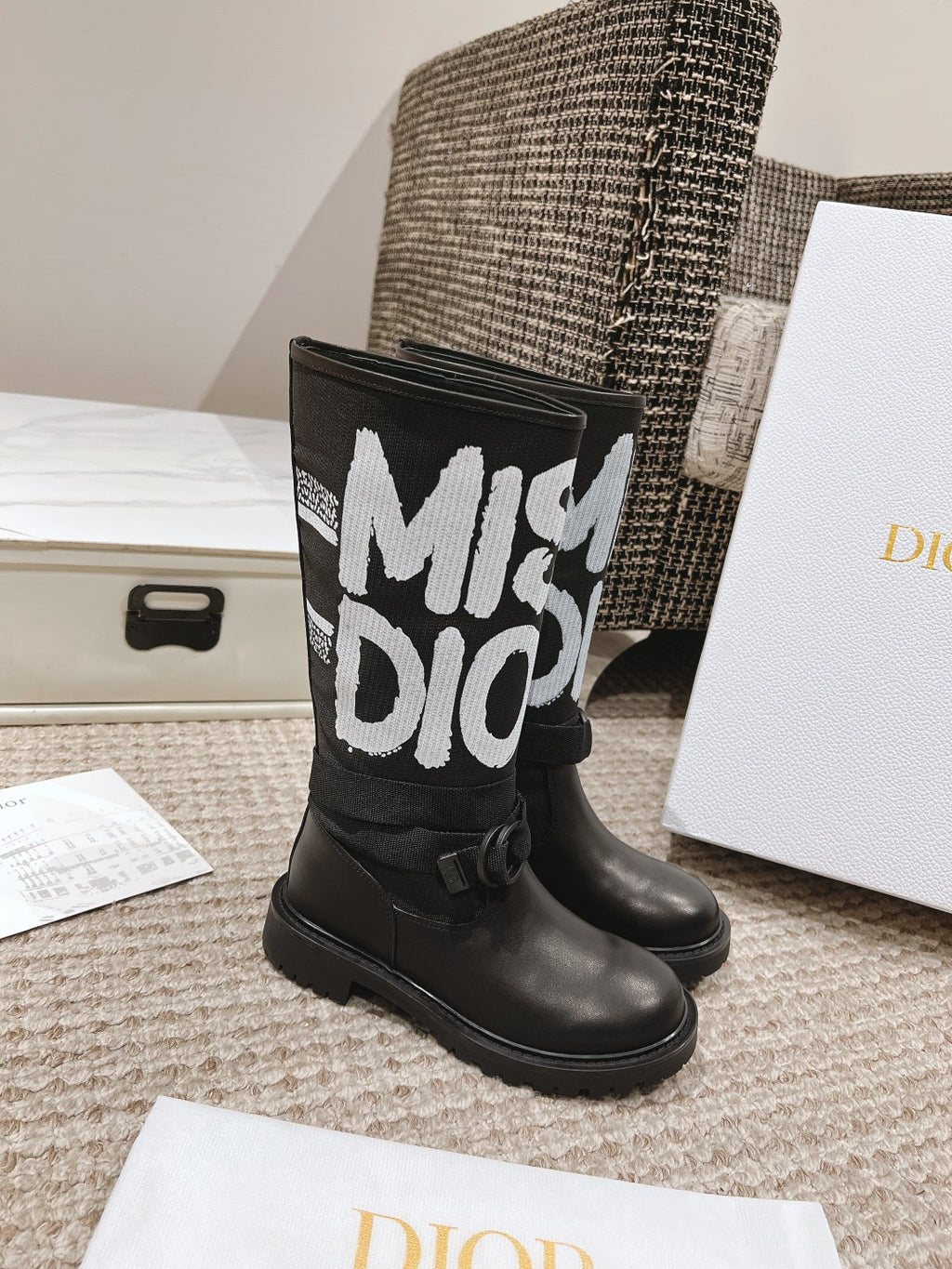 Black Technical Canvas DM Boot