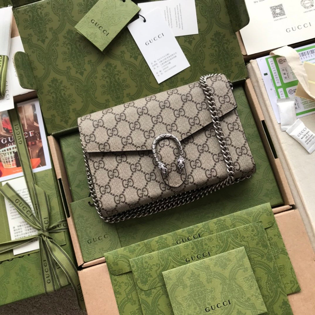 Beige DG supreme chain wallet