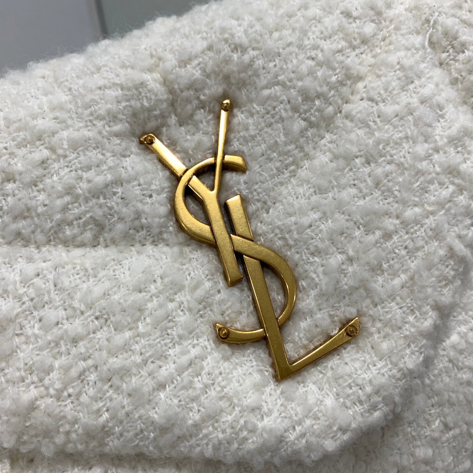 White tweed LP small bag